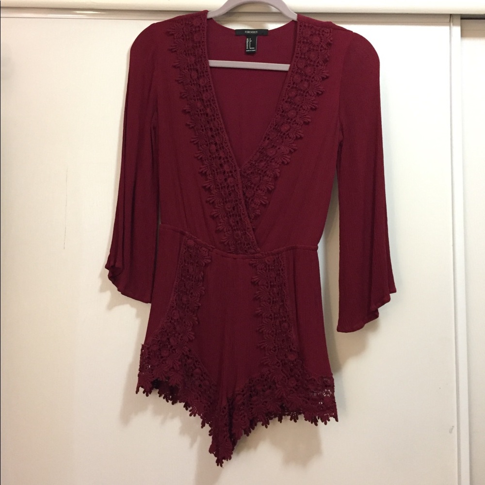 Lace Trim Romper